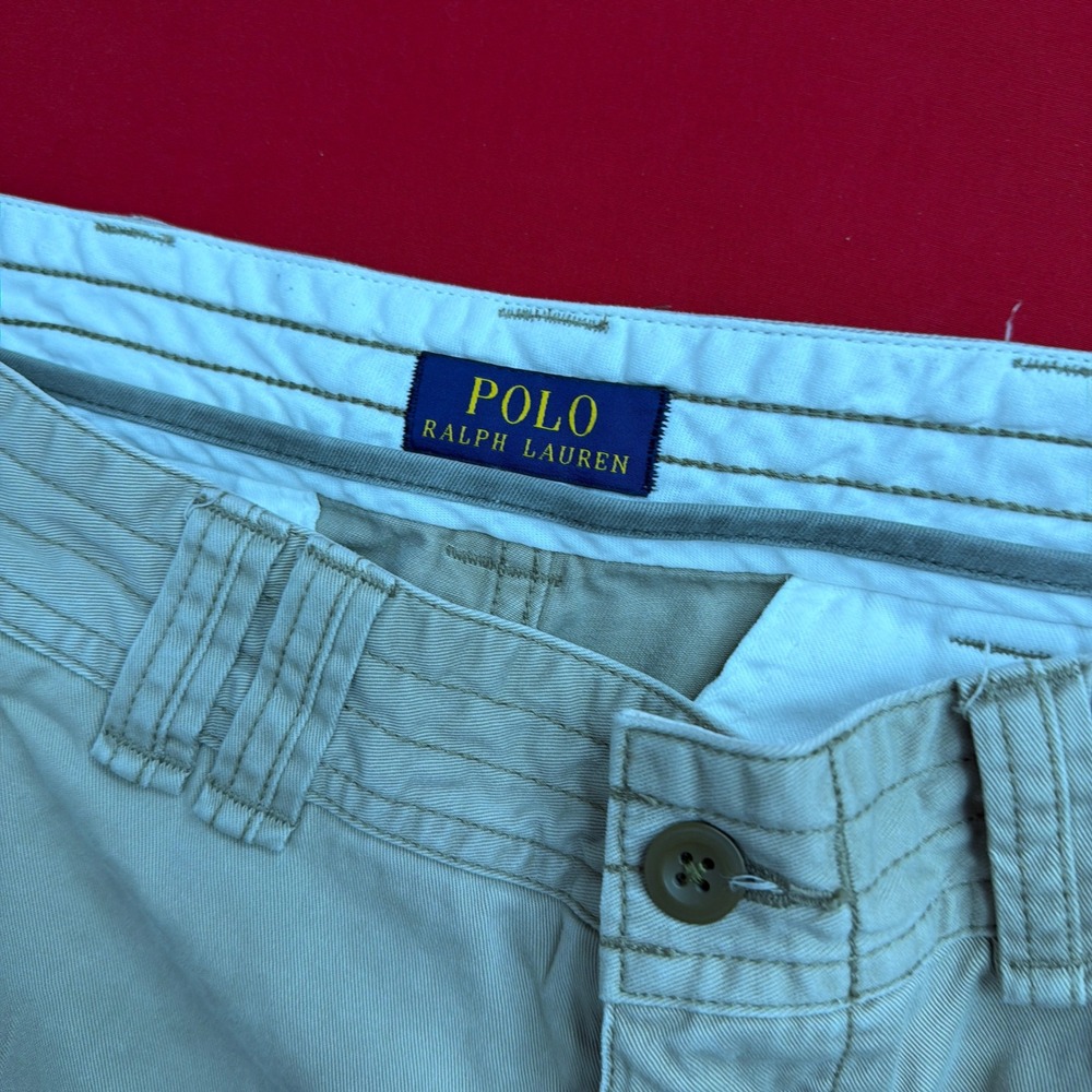 Polo Ralph Lauren Mens Cargo Shorts Khaki Tan Classic Polo Chino Size 35 Utility - Picture 7 of 7